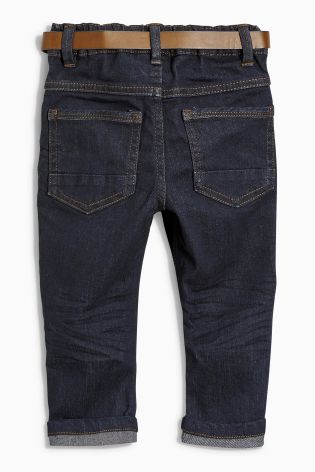 Dark Blue Stretch Belted Jeans (3mths-6yrs)